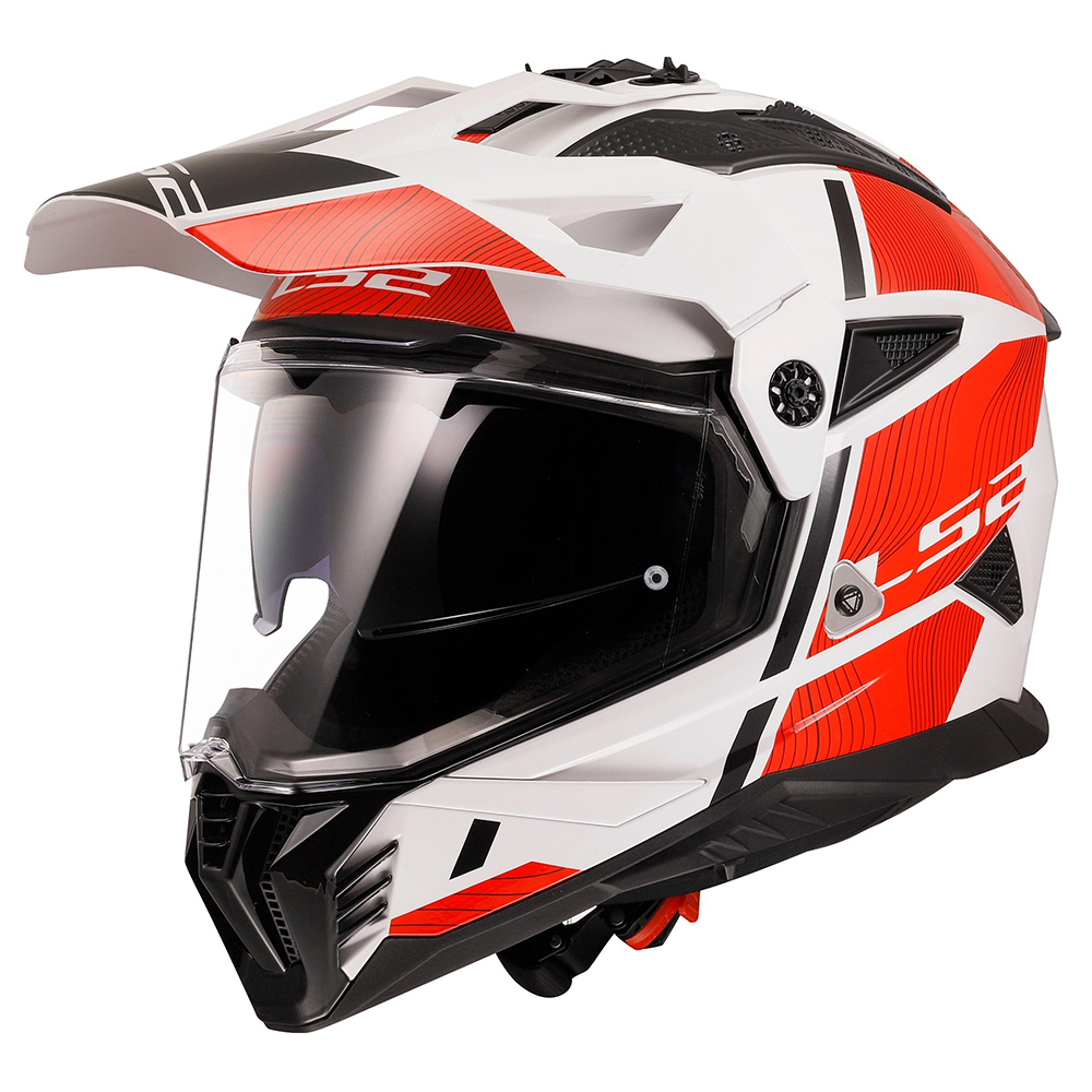 LS2 MX702 PIONEER II HELMET - HILL WHITE RED