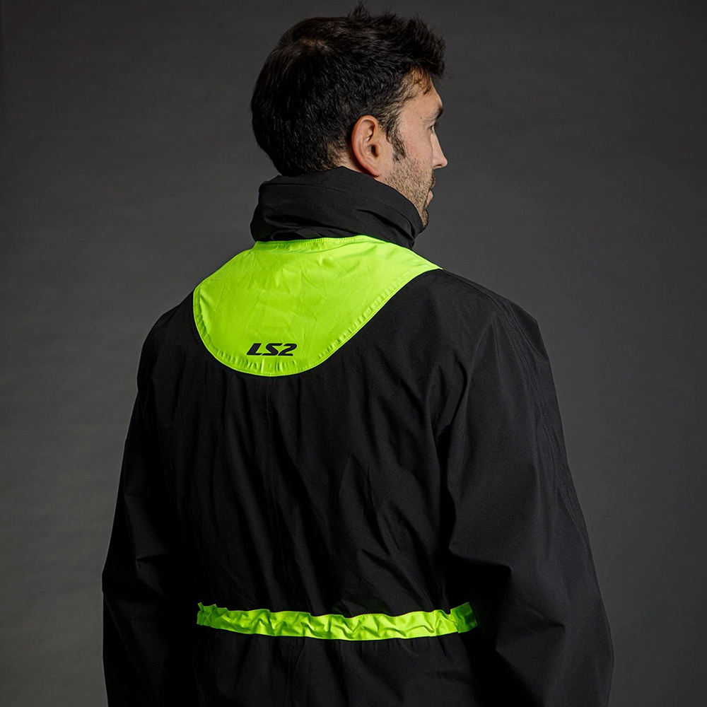 LS2 X-RAIN MAN JACKET - BLACK H-V YELLOW - Image 5