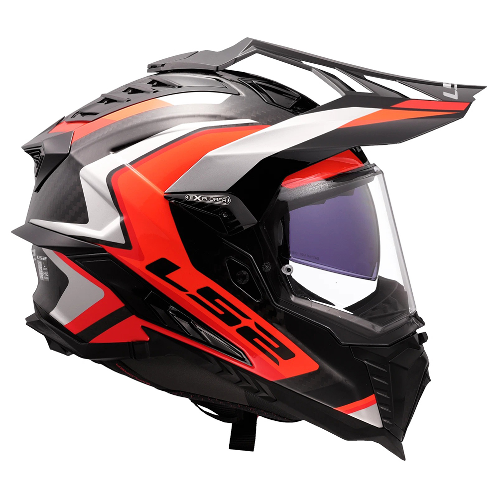 LS2 MX701 EXPLORER CARBON FRONTIER II HELMET - BLACK ORANGE - Image 5