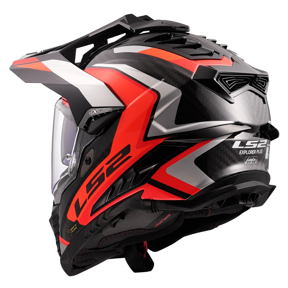LS2 MX701 EXPLORER CARBON FRONTIER II HELMET - BLACK ORANGE - Image 7