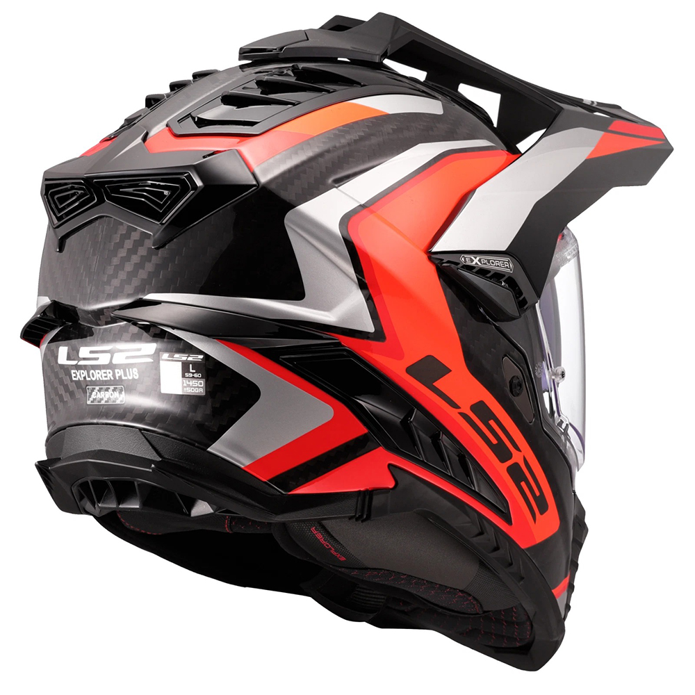 LS2 MX701 EXPLORER CARBON FRONTIER II HELMET - BLACK ORANGE - Image 8