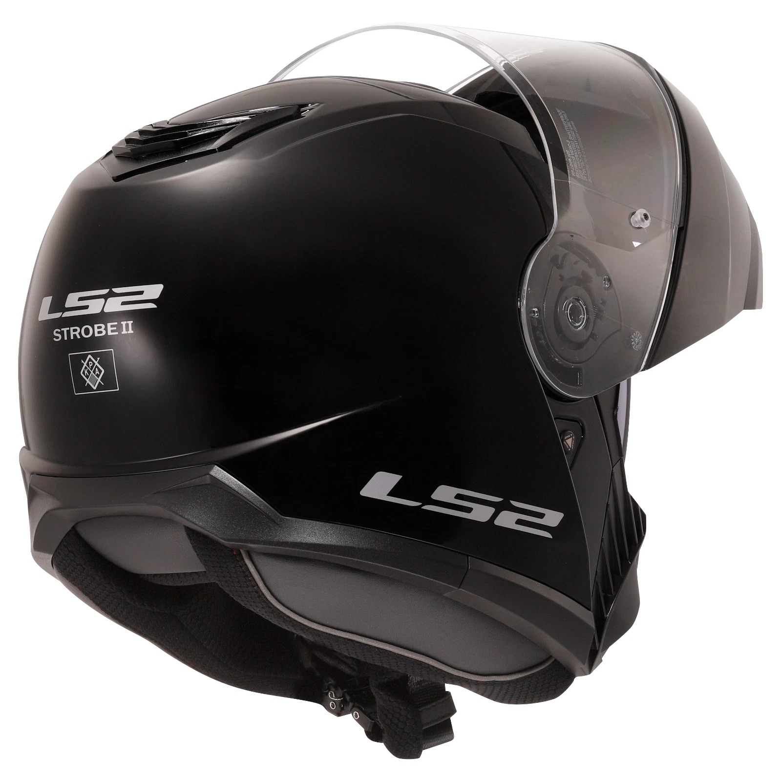 LS2 FF908 STROBE II P/J Helmet - Gloss Black - Image 4