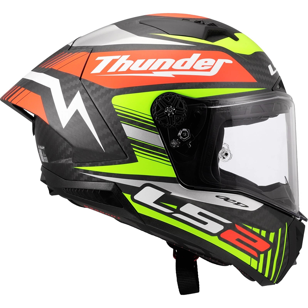 LS2 FF805 THUNDER CARBON HELMET - REPLICA BLACK - Image 3