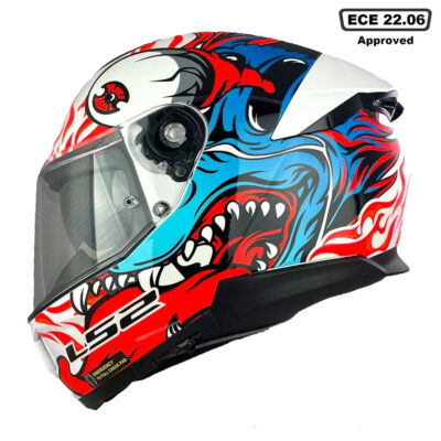 LS2 FF808 STREAM-II INFERNO HELMET – WHITE BLUE