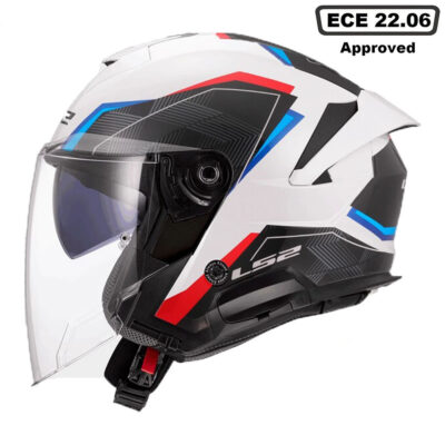 LS2 OF618 VERSO II AIR HELMET – WHITE BLUE RED