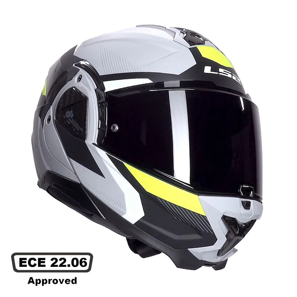 LS2 FF910 ADVANT II HELMET - TRIPLE GREY YELLOW - Image 2