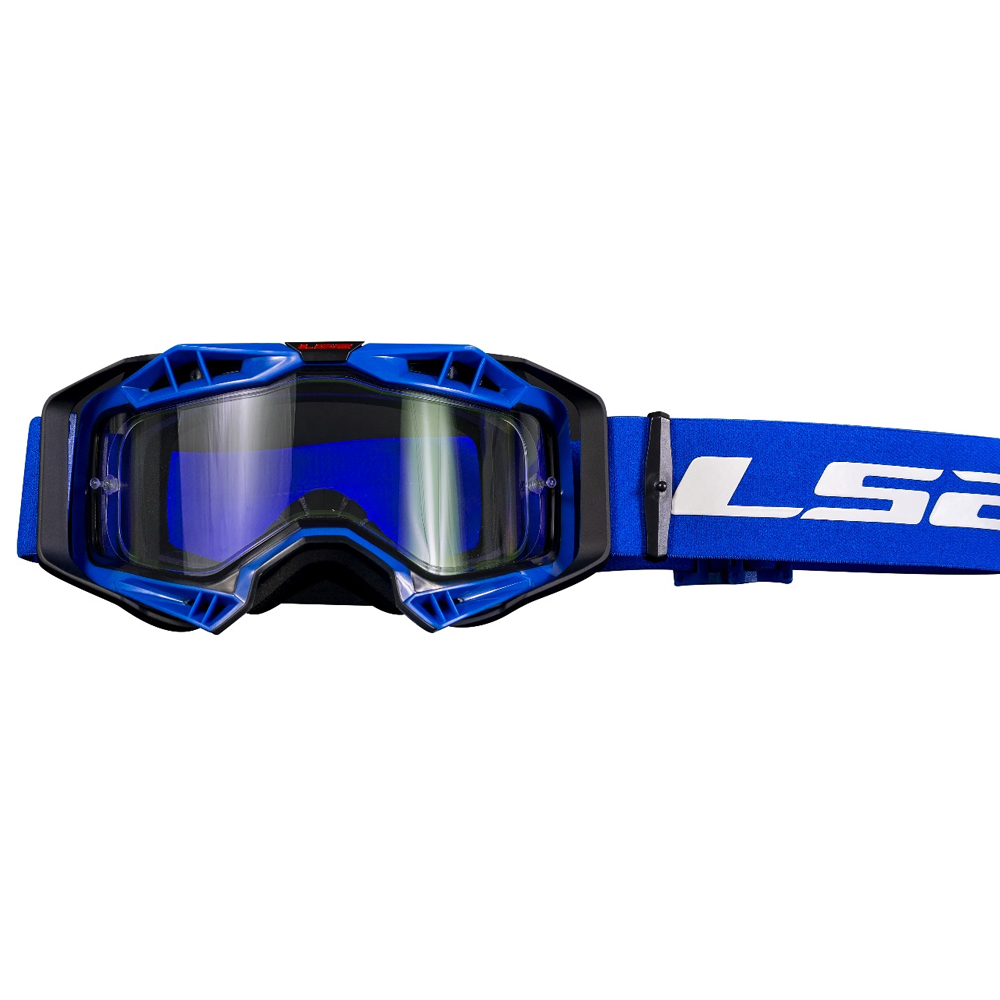 LS2 AURA ENDURO SERIES GOGGLE BLACK BLUE WITH CLEAR VISOR