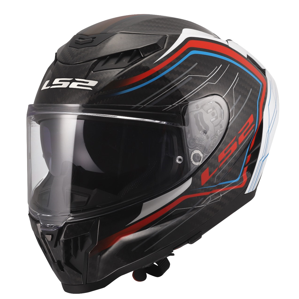 LS2 FF807 DRAGON CARBON HELMET - SUBIC WHITE BLUE RED
