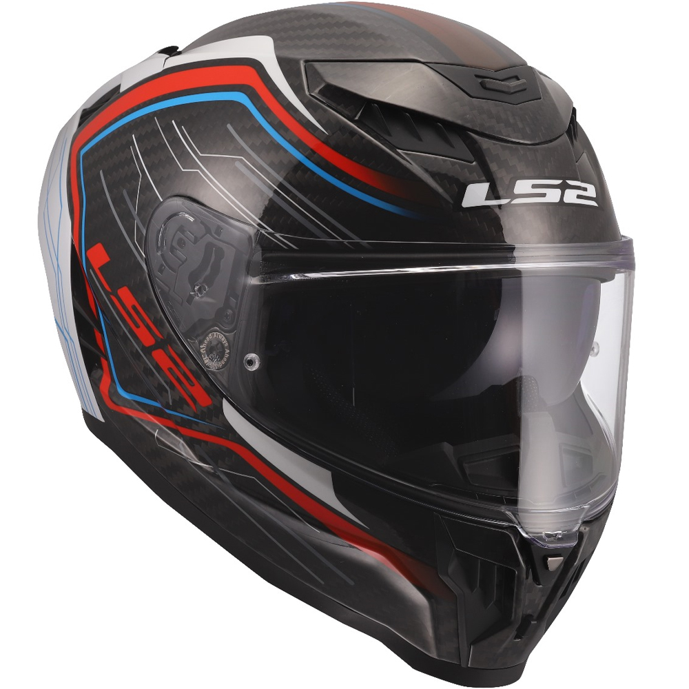 LS2 FF807 DRAGON CARBON HELMET - SUBIC WHITE BLUE RED - Image 4