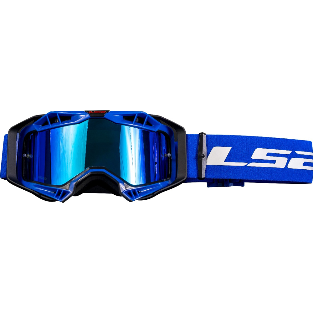 LS2 AURA PRO GOGGLE BLACK BLUE WITH IRIDIUM VISOR
