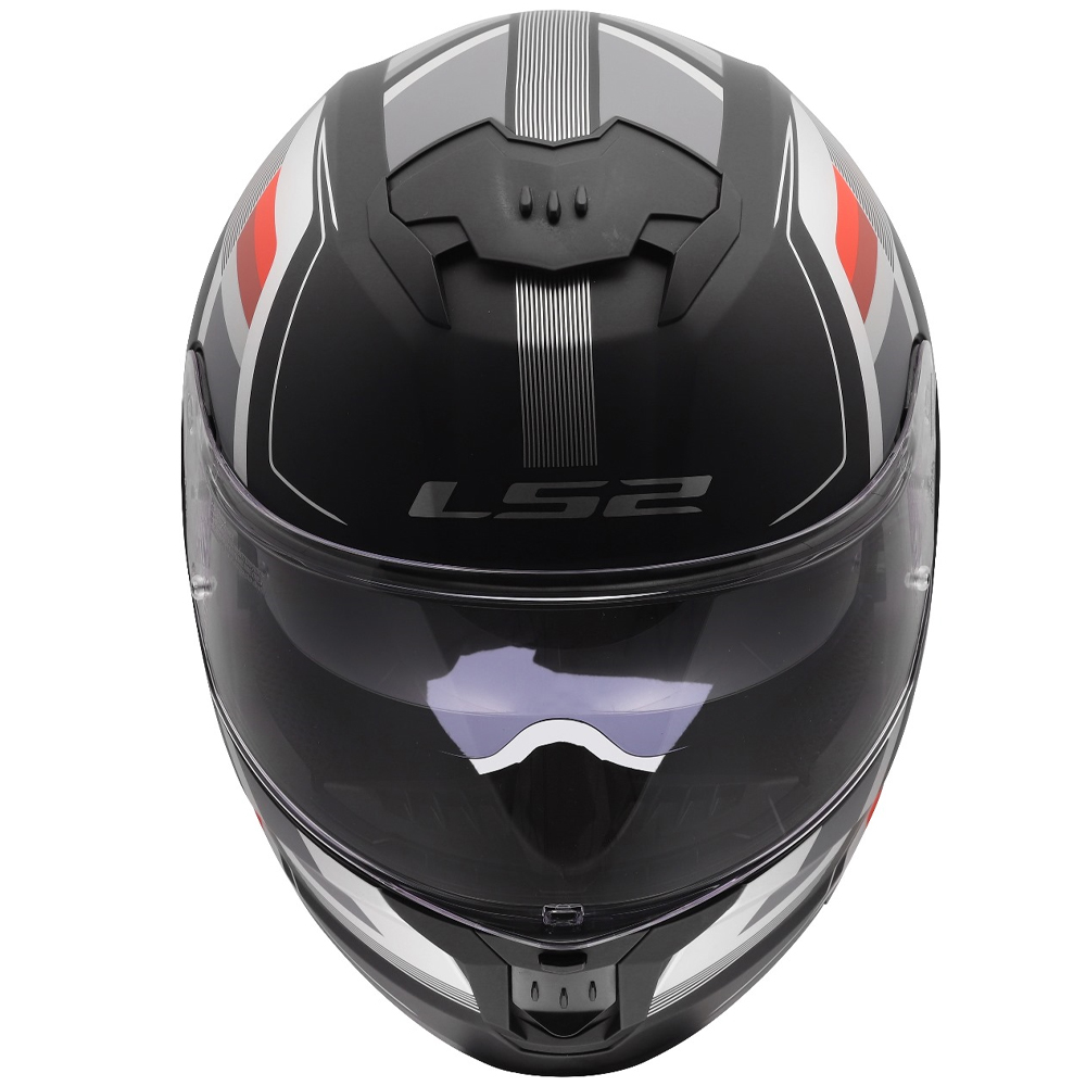 LS2 FF808 STREAM-II HELMET - VINTAGE BLACK GREY RED - Image 3