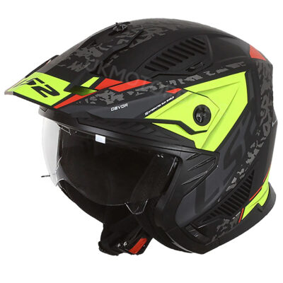LS2 OF606 DRIFTER HELMET – MATT BLACK H-V YELLOW