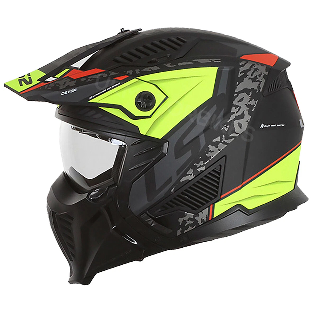 LS2 OF606 DRIFTER HELMET - MATT BLACK H-V YELLOW - Image 3