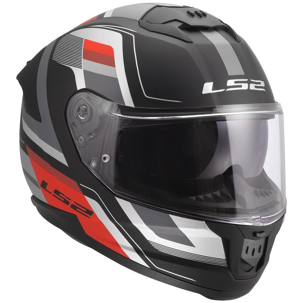 LS2 FF808 STREAM-II HELMET - VINTAGE BLACK GREY RED - Image 4