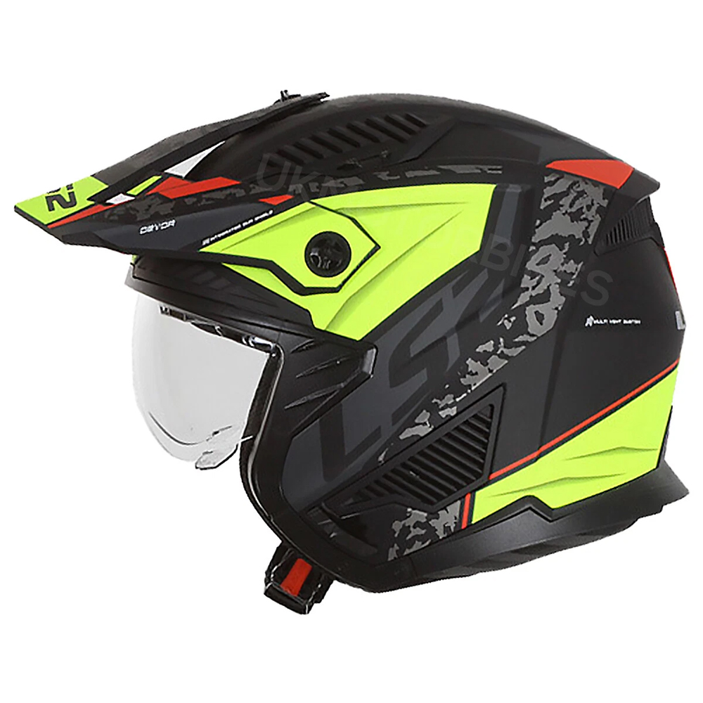 LS2 OF606 DRIFTER HELMET - MATT BLACK H-V YELLOW - Image 4