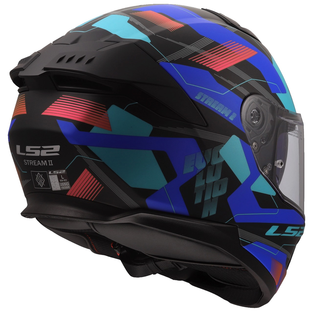 LS2 FF808 STREAM-II HELMET - MIKA BLACK BLUE - Image 4