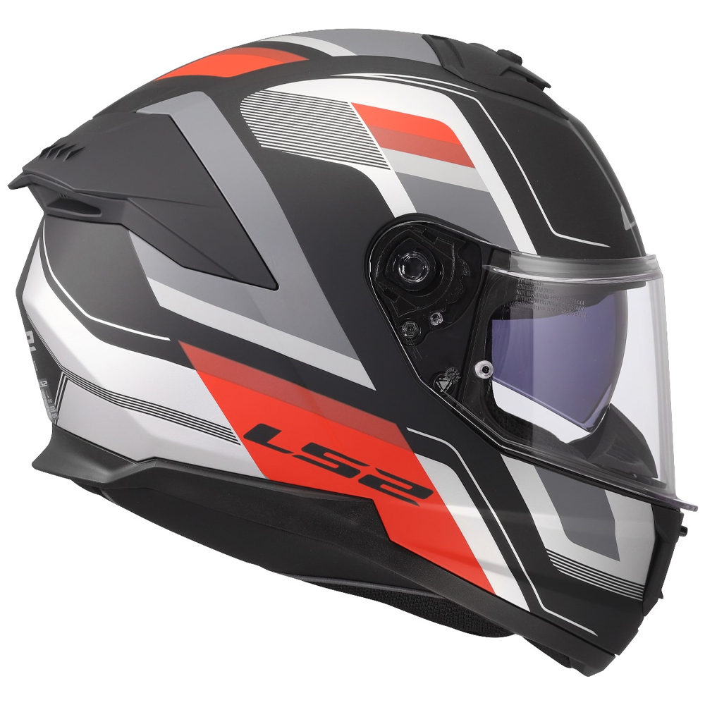 LS2 FF808 STREAM-II HELMET - VINTAGE BLACK GREY RED - Image 6