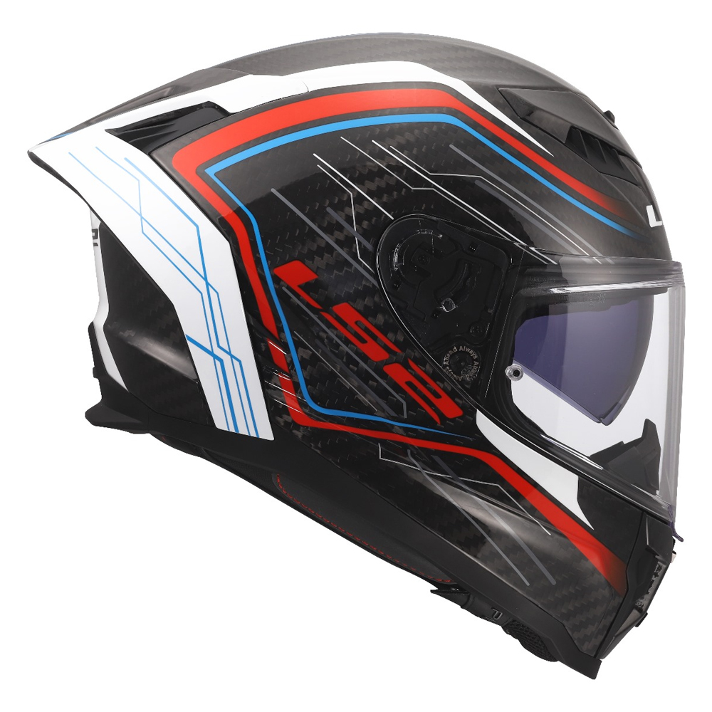 LS2 FF807 DRAGON CARBON HELMET - SUBIC WHITE BLUE RED - Image 8