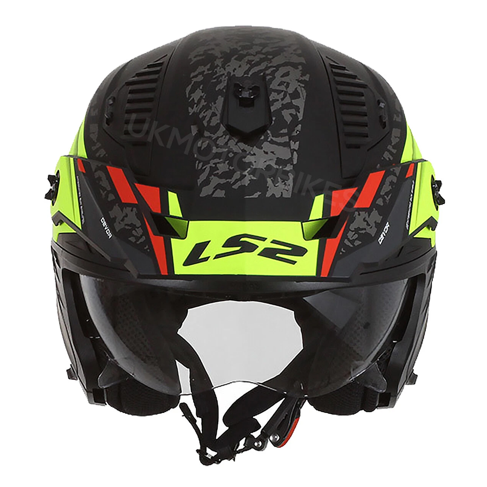 LS2 OF606 DRIFTER HELMET - MATT BLACK H-V YELLOW - Image 5
