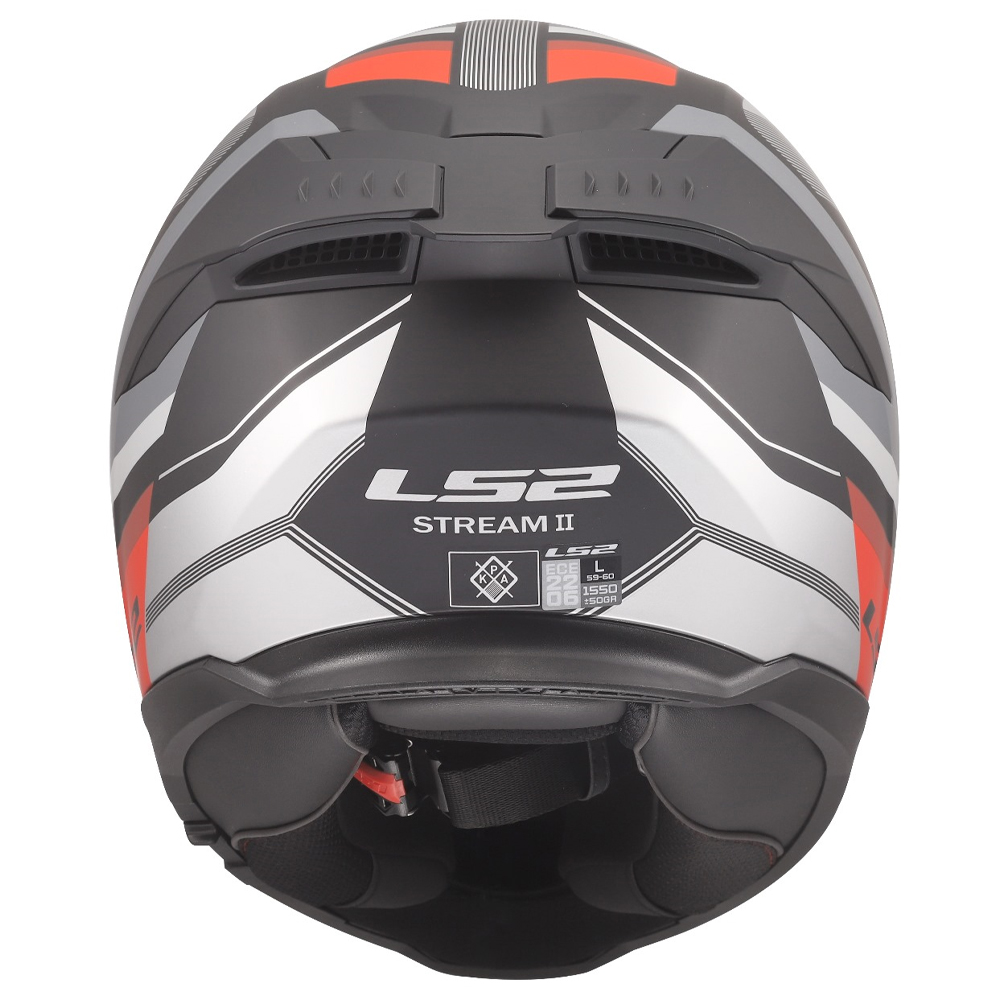 LS2 FF808 STREAM-II HELMET - VINTAGE BLACK GREY RED - Image 10