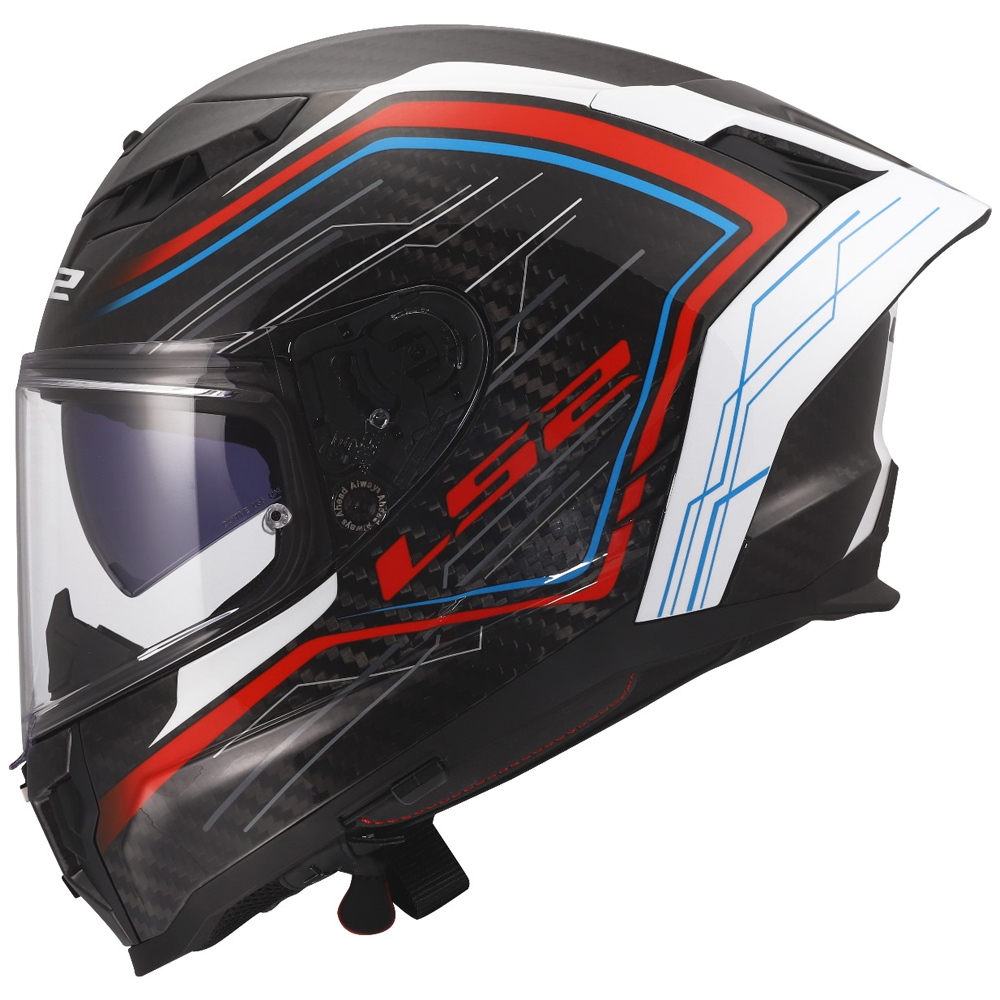 LS2 FF807 DRAGON CARBON HELMET - SUBIC WHITE BLUE RED - Image 7