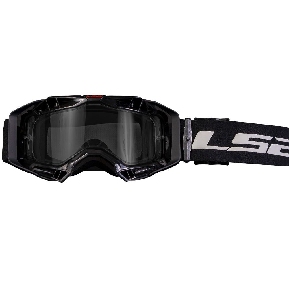 LS2 AURA ENDURO SERIES GOGGLE BLACK WITH CLEAR VISOR