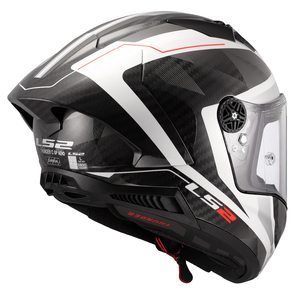 LS2 FF805 THUNDER CARBON HELMET - RAUTE WHITE GREY - Image 6
