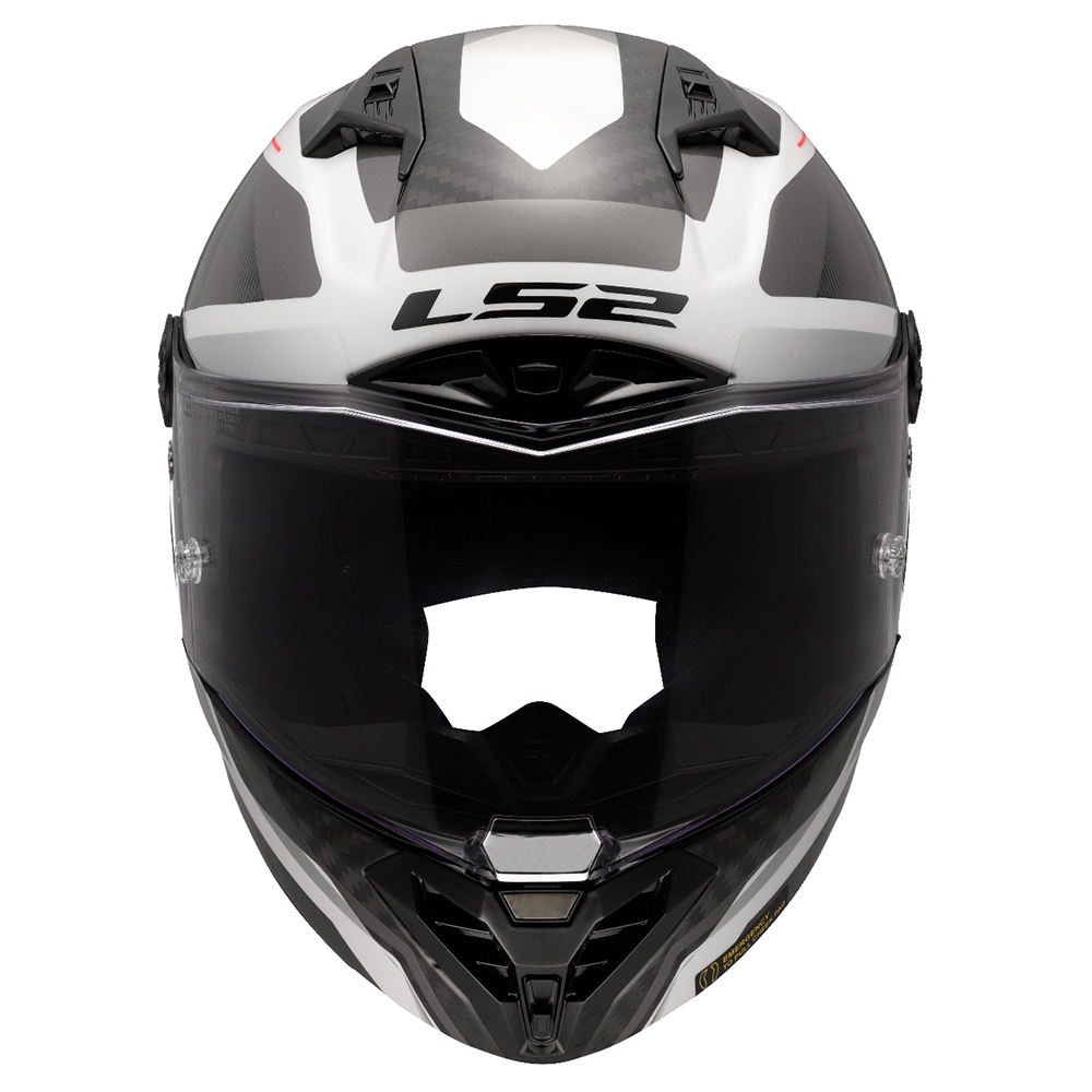 LS2 FF805 THUNDER CARBON HELMET - RAUTE WHITE GREY - Image 7