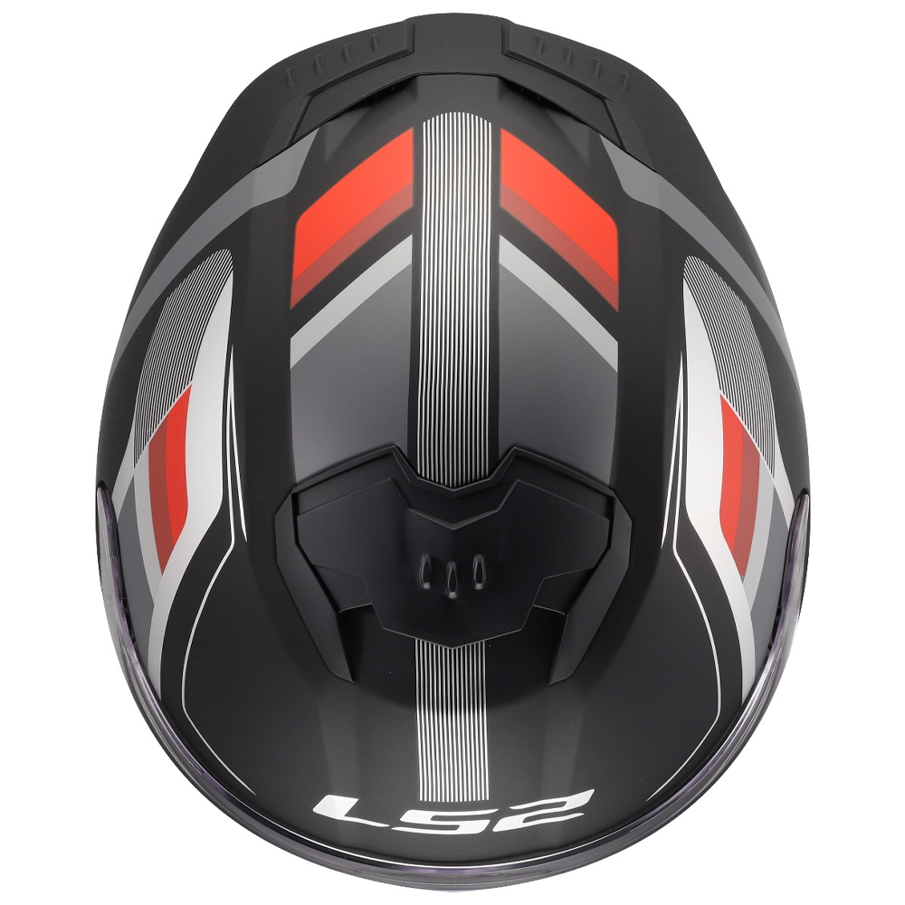 LS2 FF808 STREAM-II HELMET - VINTAGE BLACK GREY RED - Image 11