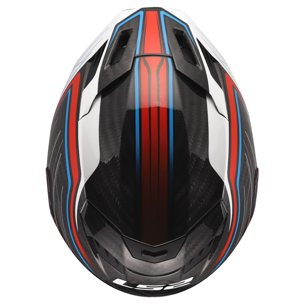 LS2 FF807 DRAGON CARBON HELMET - SUBIC WHITE BLUE RED - Image 10