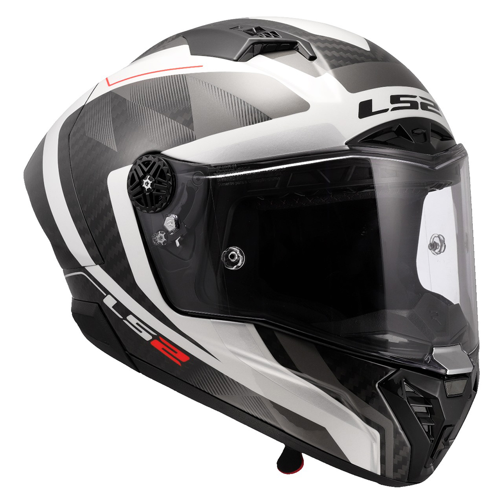 LS2 FF805 THUNDER CARBON HELMET - RAUTE WHITE GREY - Image 8