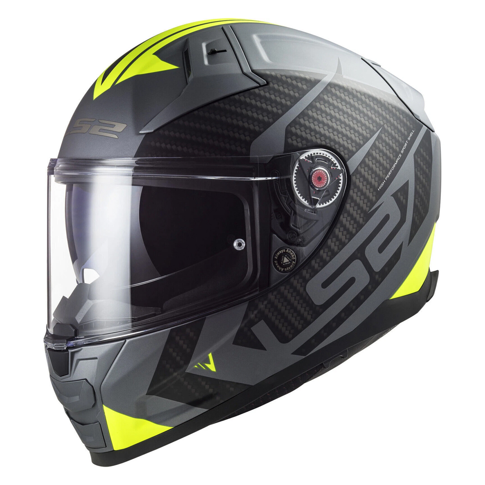 LS2 FF811 VECTOR II HELMET - SPLITTER BLACK H-V YELLOW