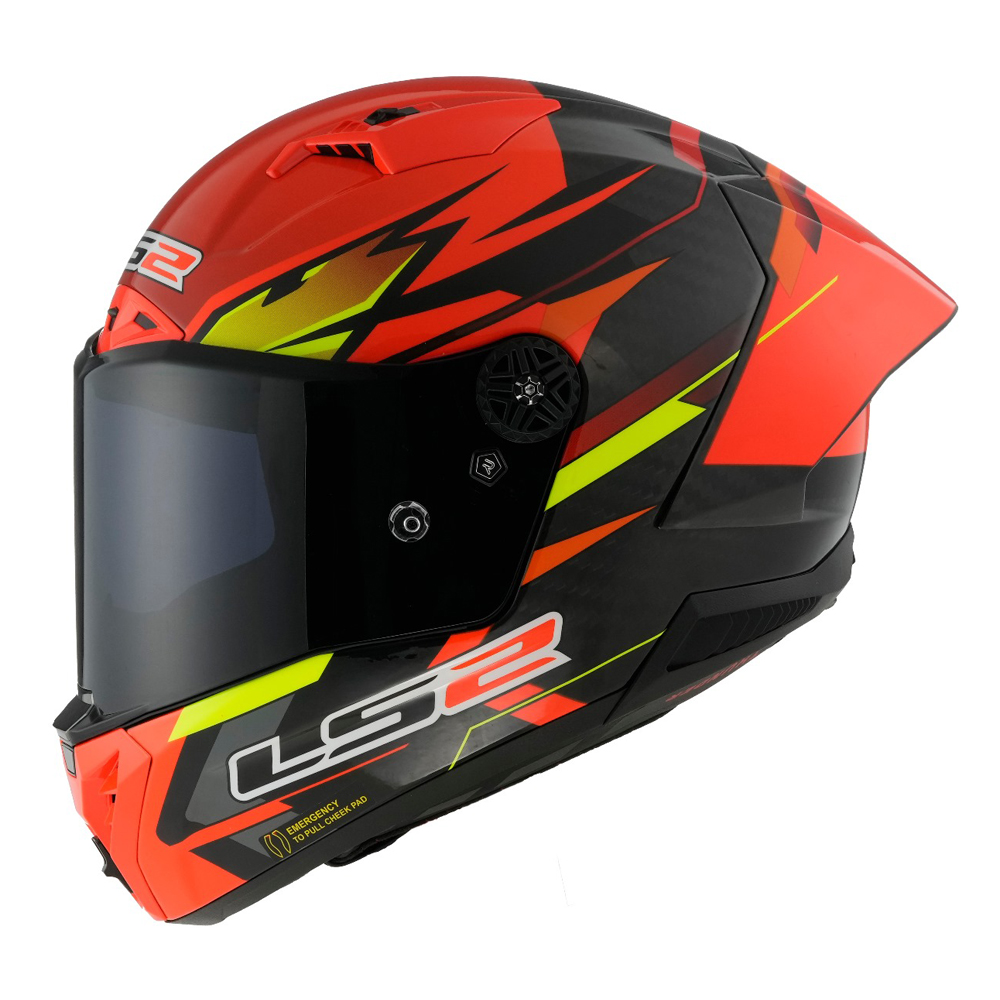 LS2 FF805 THUNDER CARBON HELMET - AERO FIRE RED BLACK - Image 3