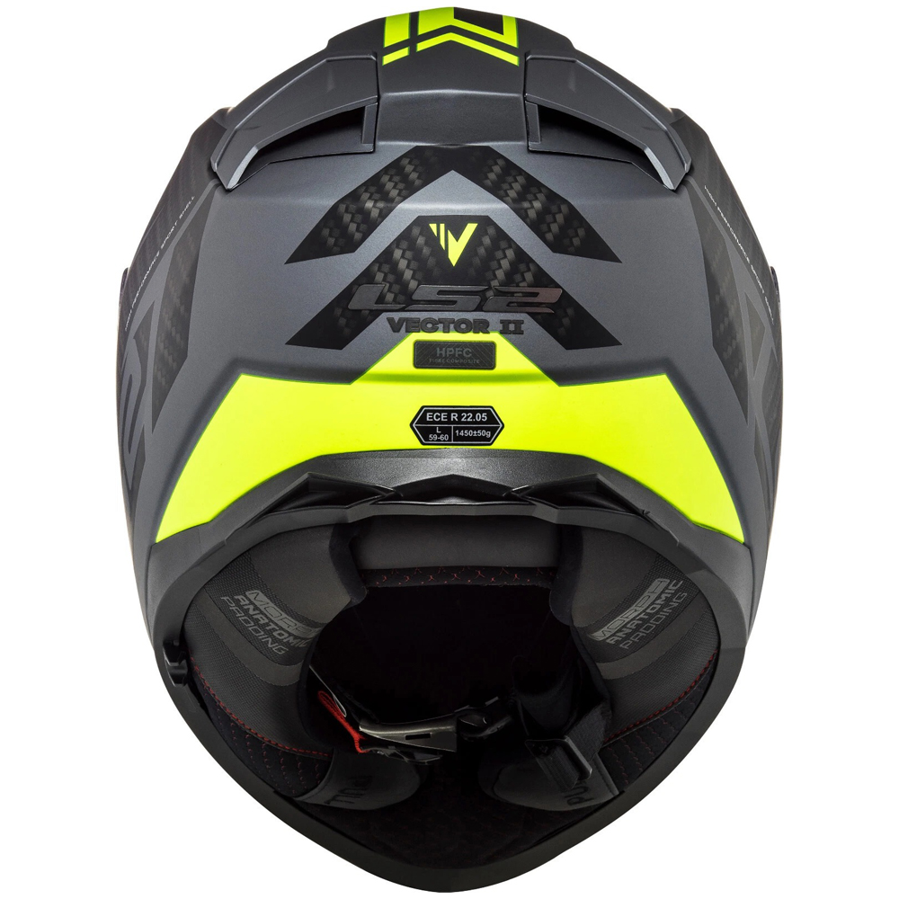 LS2 FF811 VECTOR II HELMET - SPLITTER BLACK H-V YELLOW - Image 6