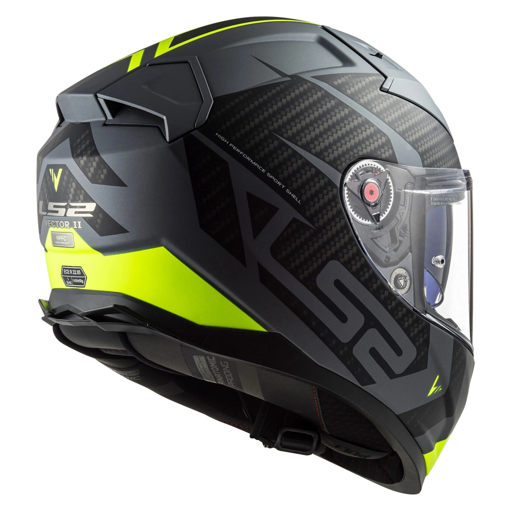 LS2 FF811 VECTOR II HELMET - SPLITTER BLACK H-V YELLOW - Image 5
