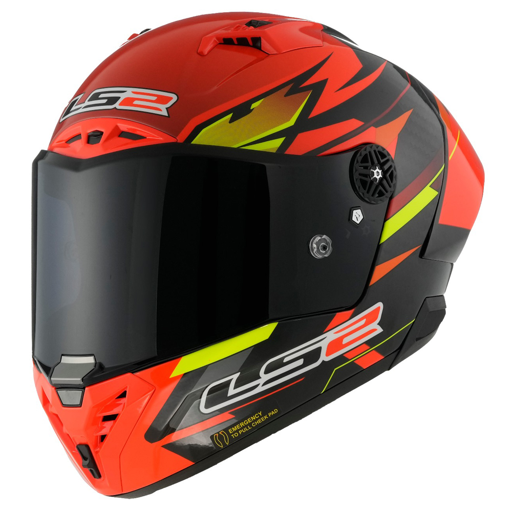LS2 FF805 THUNDER CARBON HELMET - AERO FIRE RED BLACK