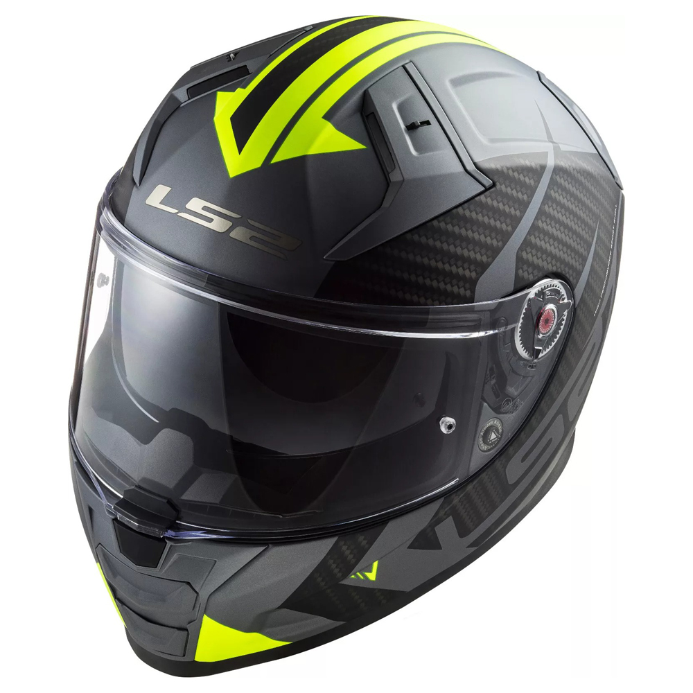 LS2 FF811 VECTOR II HELMET - SPLITTER BLACK H-V YELLOW - Image 3