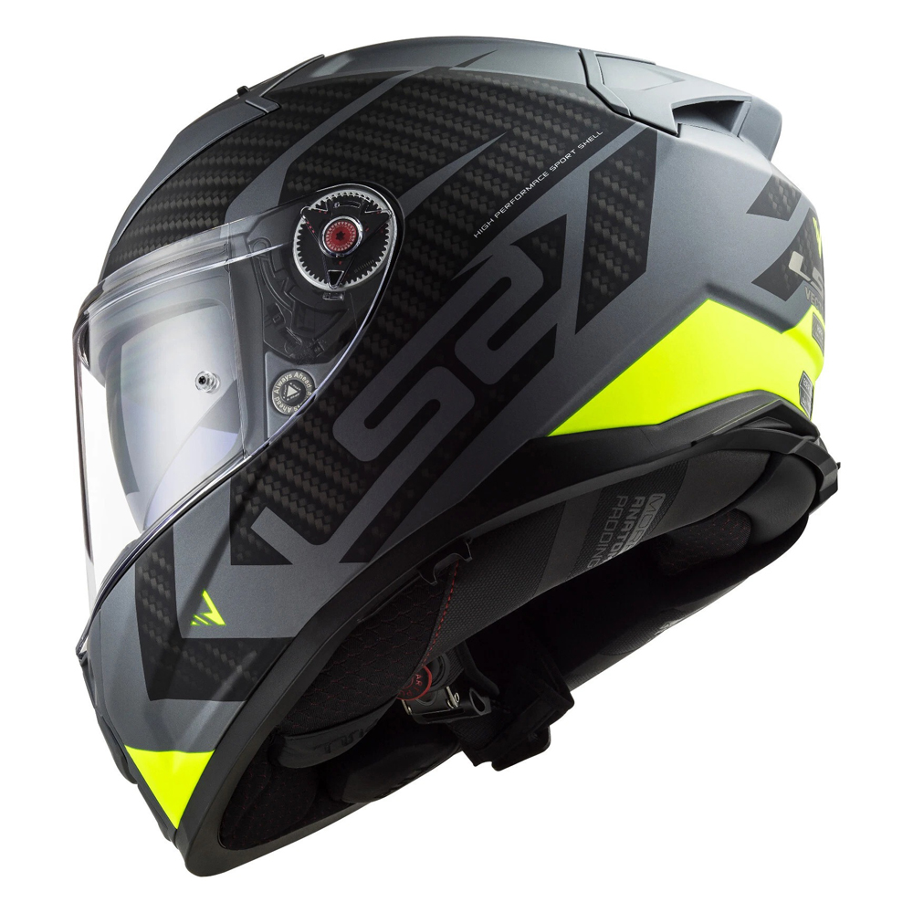 LS2 FF811 VECTOR II HELMET - SPLITTER BLACK H-V YELLOW - Image 4