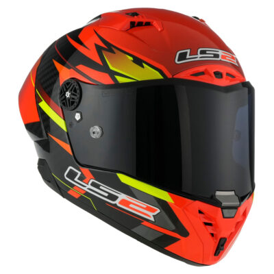 LS2 FF805 THUNDER CARBON HELMET – AERO FIRE RED BLACK