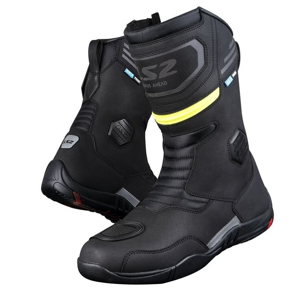 LS2 GOBY LADY BOOTS WP - BLACK H-V YELLOW - Image 2