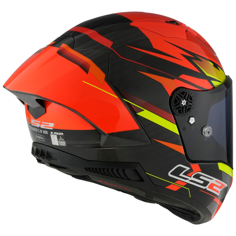 LS2 FF805 THUNDER CARBON HELMET - AERO FIRE RED BLACK - Image 6