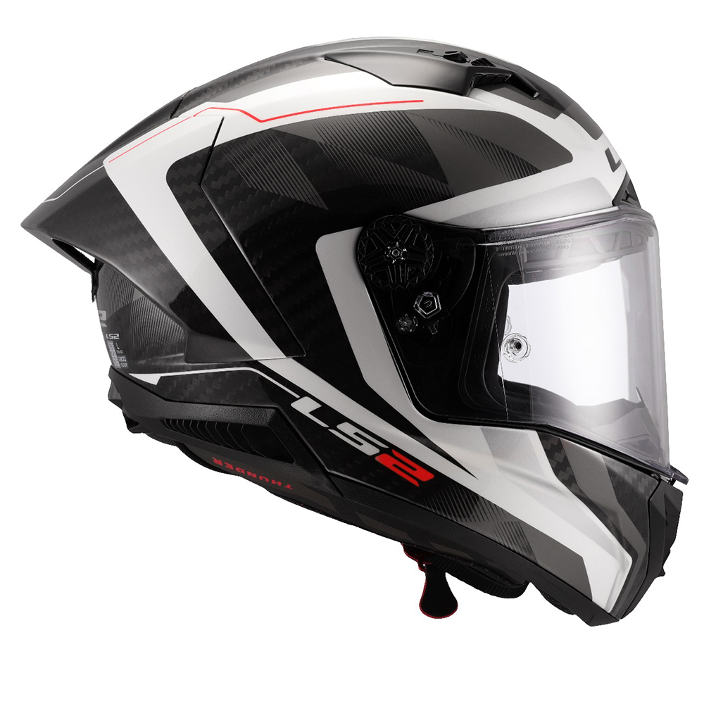 LS2 FF805 THUNDER CARBON HELMET - RAUTE WHITE GREY - Image 4