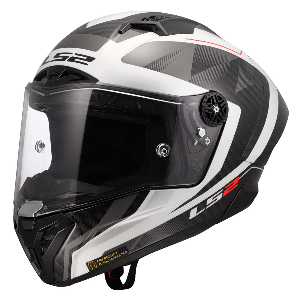 LS2 FF805 THUNDER CARBON HELMET - RAUTE WHITE GREY