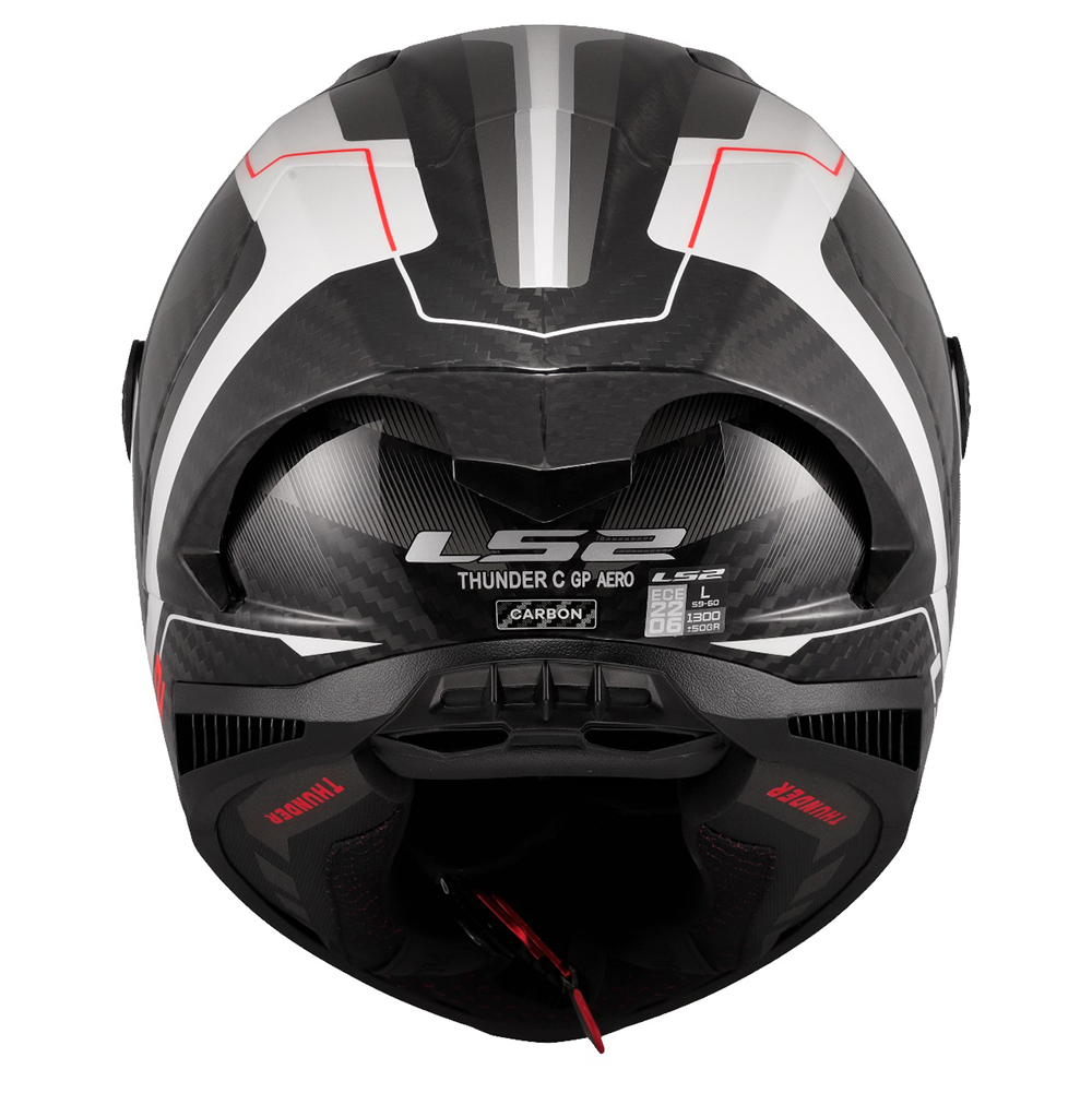 LS2 FF805 THUNDER CARBON HELMET - RAUTE WHITE GREY - Image 9