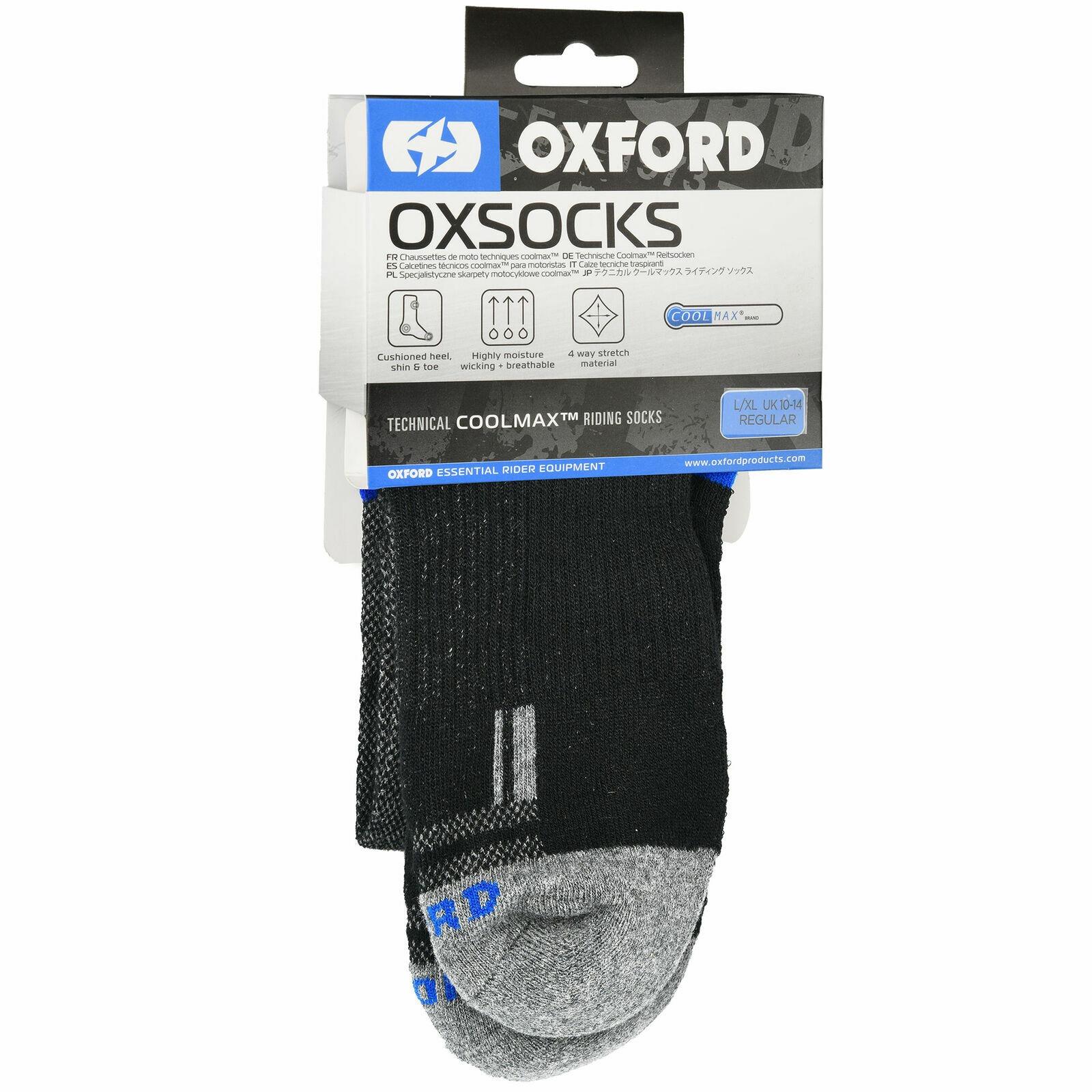 OXFORD COOLMAX OXSOCKS - GREY / BLACK / BLUE - Image 6