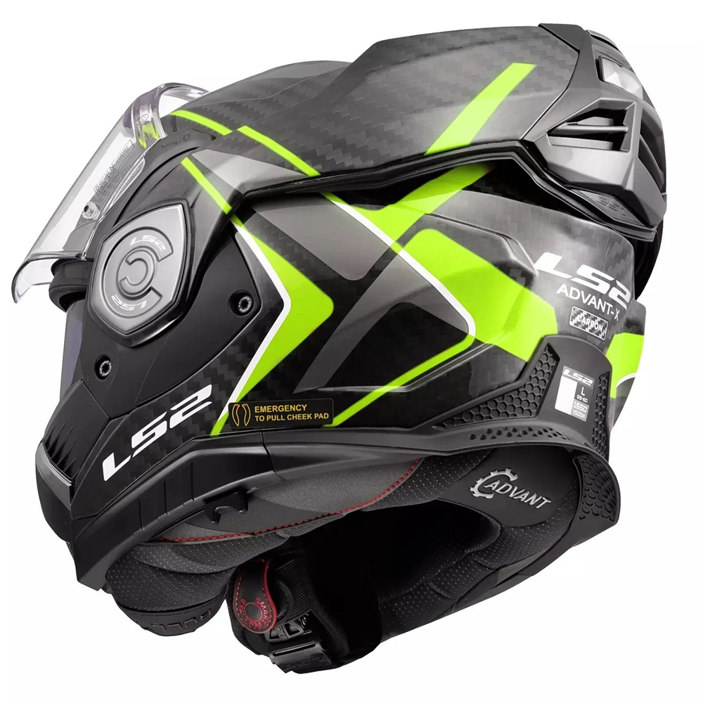 LS2 FF901 ADVANT X CARBON HELMET - FUTURE II YELLOW - Image 7