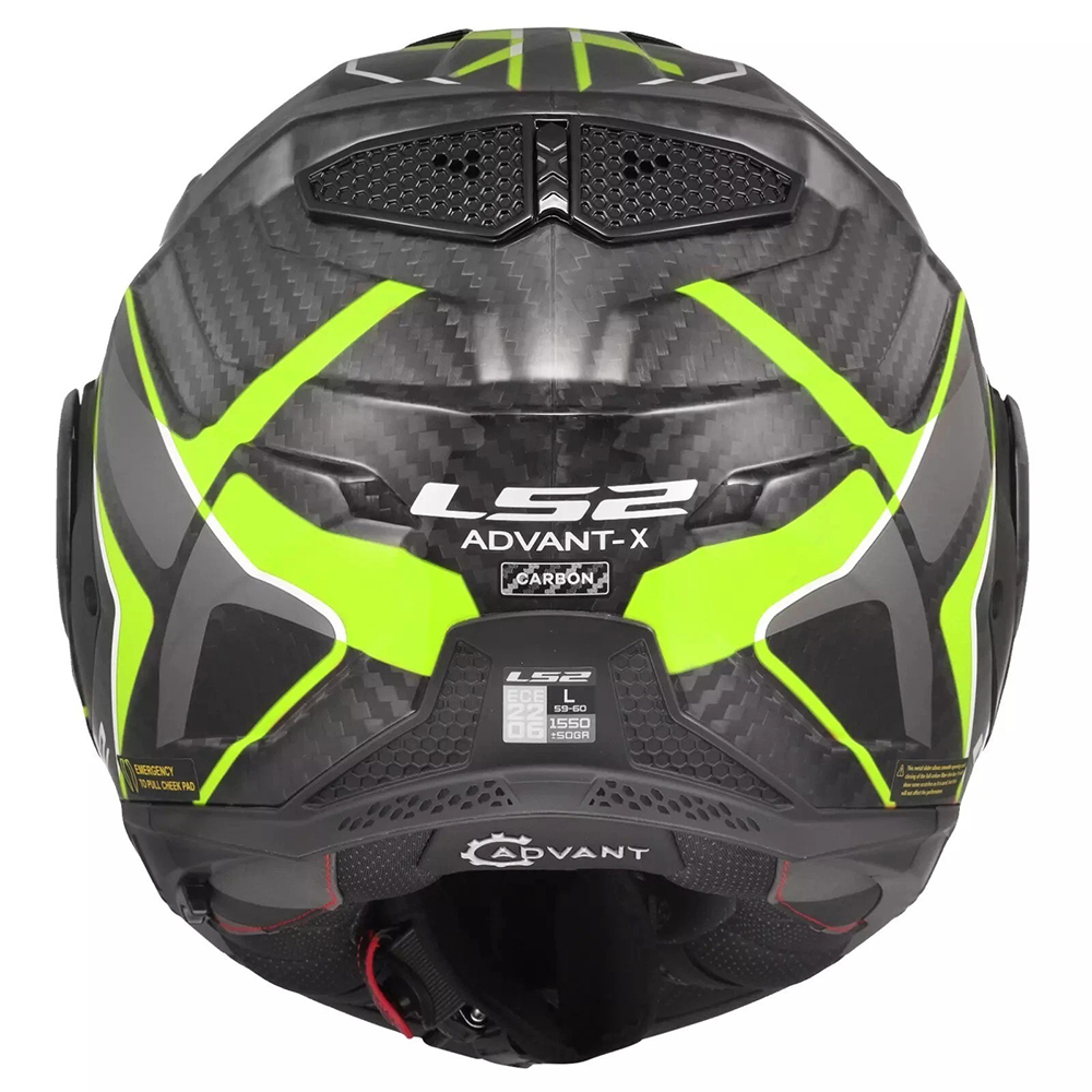 LS2 FF901 ADVANT X CARBON HELMET - FUTURE II YELLOW - Image 11