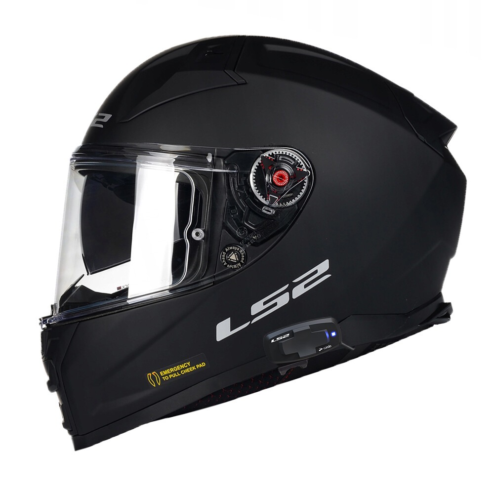 LS2 FF811 VECTOR II HELMET WITH CARDO INTERCOM - MATT BLACK