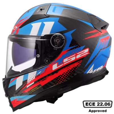 LS2 FF811 VECTOR II CARBON HELMET – TANTIC RED BLUE