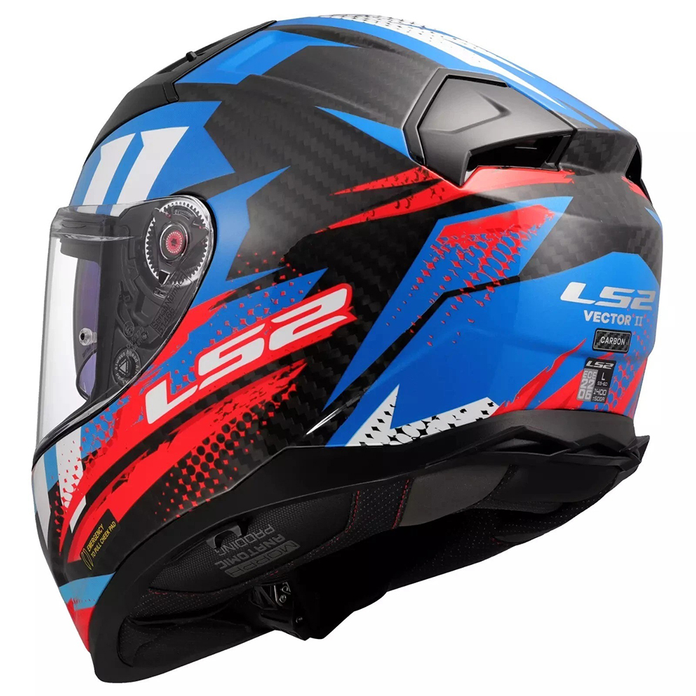 LS2 FF811 VECTOR II CARBON HELMET - TANTIC RED BLUE - Image 7